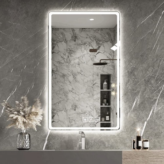 Bathroom Mirror Vanity Mirrors With Front Lights, Wall Mounted, Anti-Fog, Frameless, Horizontal Or Vertical
