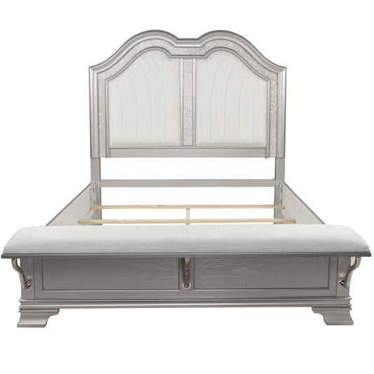 3 Piece Bedroom Set With Elegant Bed, 2 Nightstands