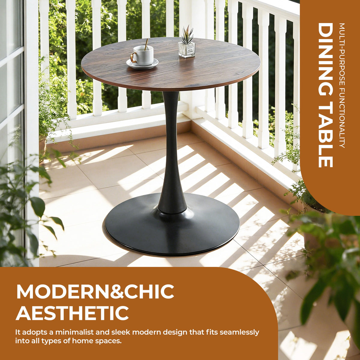 Mid-Century Tulip Table With Round Top, Pedestal Base