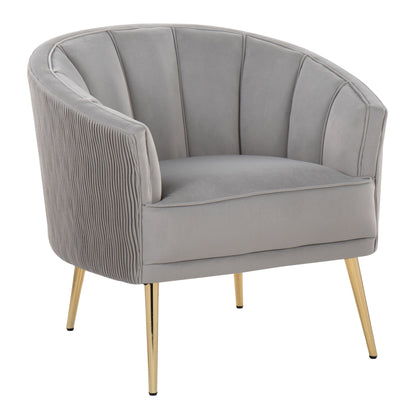 Tania - Pleated Waves Contemporary / Glam Chair - Silver