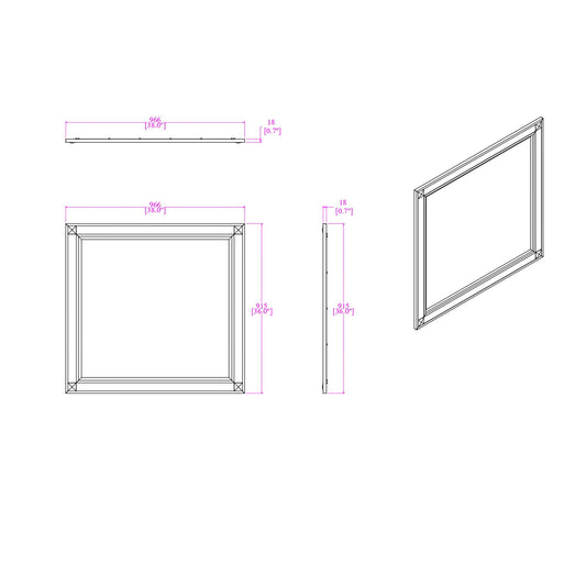 Soulmarie - Mirror, Connects To Dresser - White
