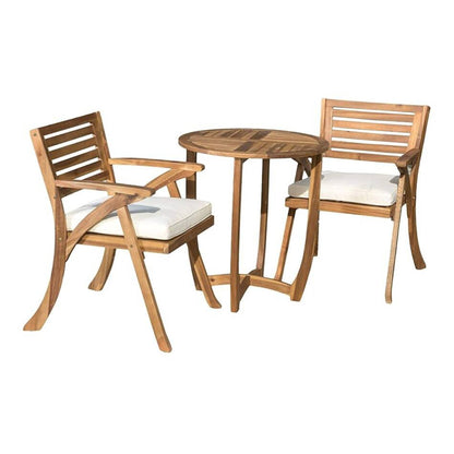 Outdoor Dining Set With Coffee Table And 2 Chairs - Teak