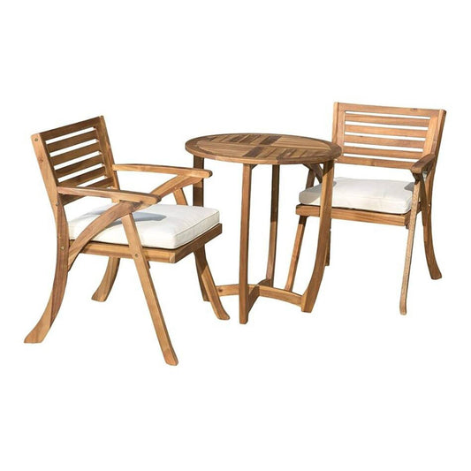 Outdoor Dining Set With Coffee Table And 2 Chairs - Teak