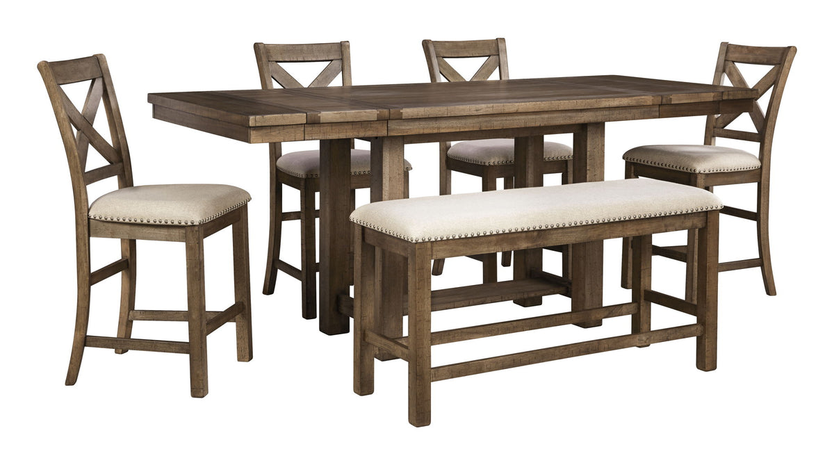 Moriville - Rectangular Dining Room Counter Extension Table - Grayish Brown