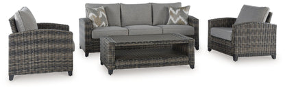 Oasis Court - Sofa, Chairs, Table Set (Set of 4) - Gray