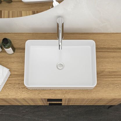Modern Ceramic Rectangular Vessel Bathroom Sink