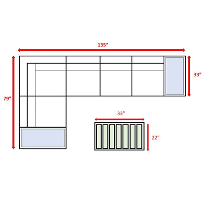 Stylish Entertainment Sectional Set, Outdoor Living