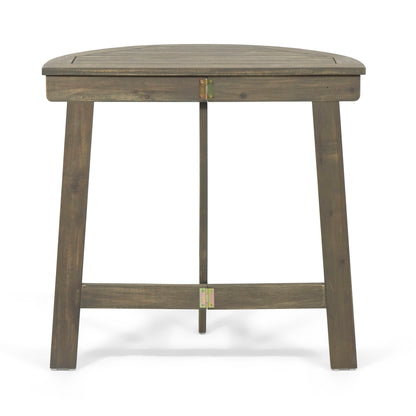 Outdoor Half Round Folding Acacia Wood Bistro Table
