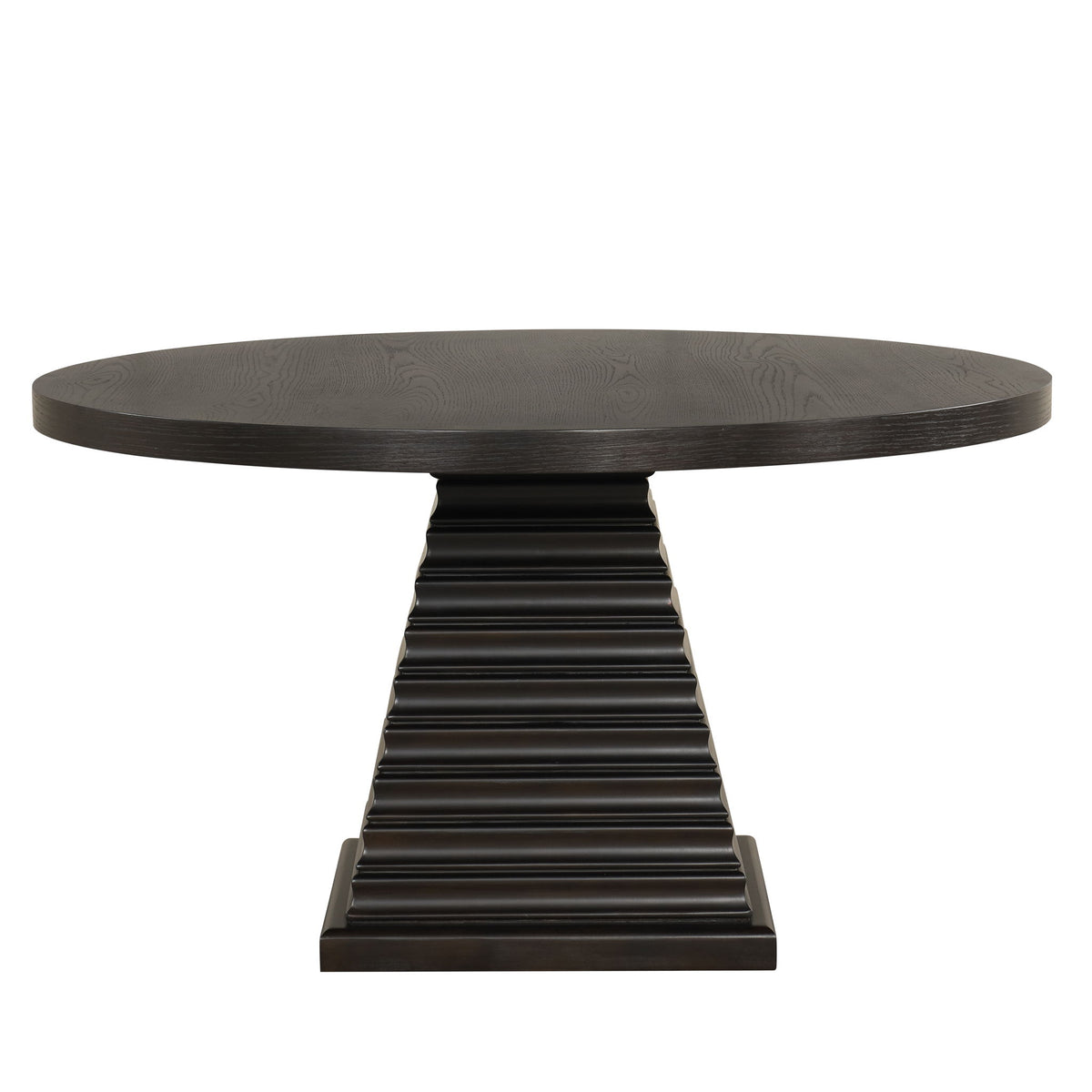 Plateau - 54" Round Dining Table - Top & Base - Rustic Espresso