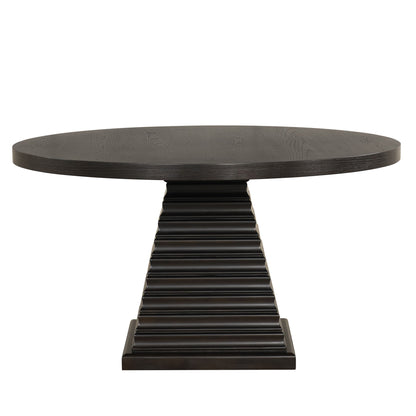 Plateau - 54" Round Dining Table - Top & Base - Rustic Espresso