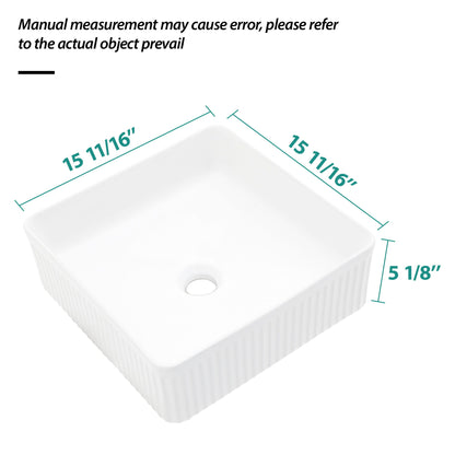 Modern Ceramic Rectangular Vessel Bathroom Sink