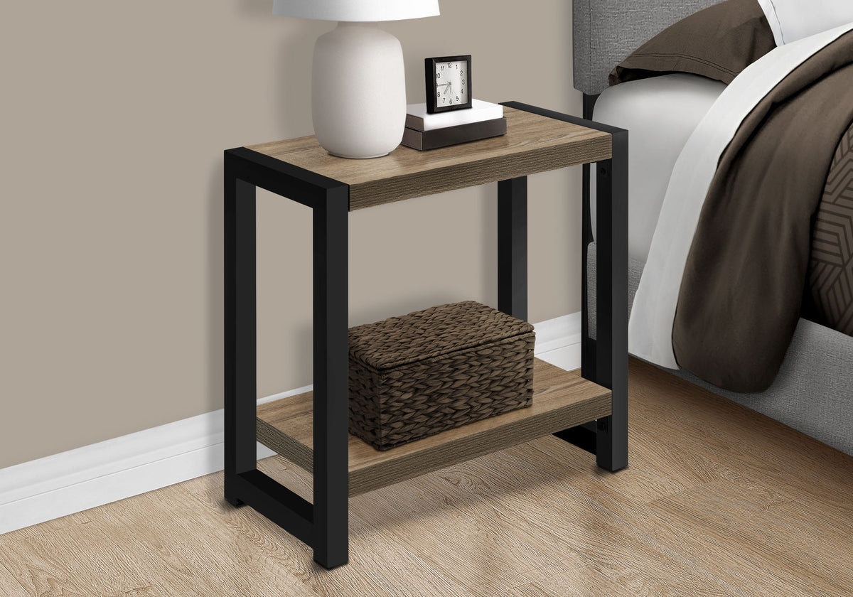Accent Side Table, Narrow, Small, 2 Tier, Contemporary And Modern