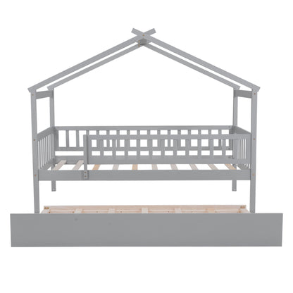 Creativity House Bed With Twin Size Trundle