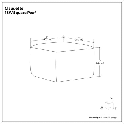 Claudette - Square Pouf - Multi