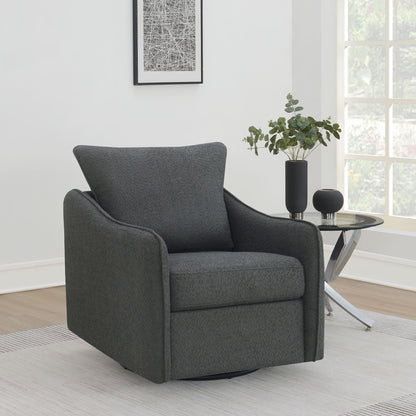 Nikko - Upholstered Swivel Chair - Charcoal