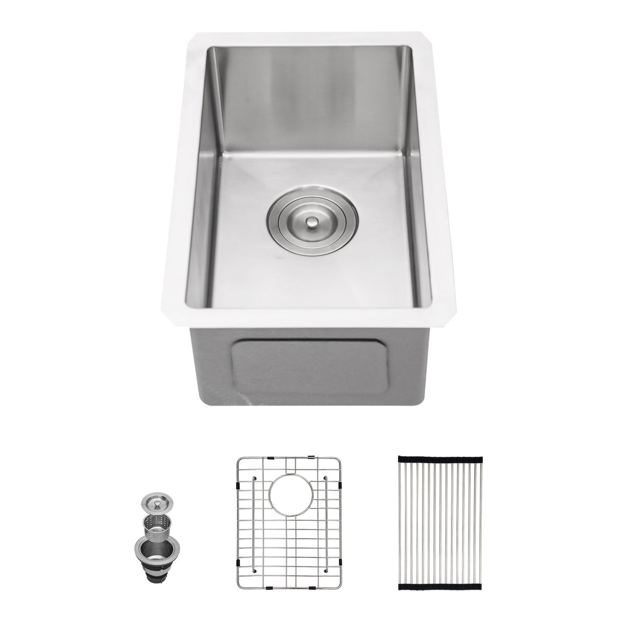 Undermount Steel Kitchen Sink, Deep Single Bowl Basin