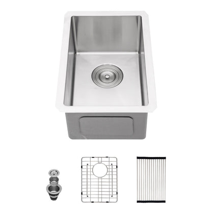 Undermount Steel Kitchen Sink, Deep Single Bowl Basin