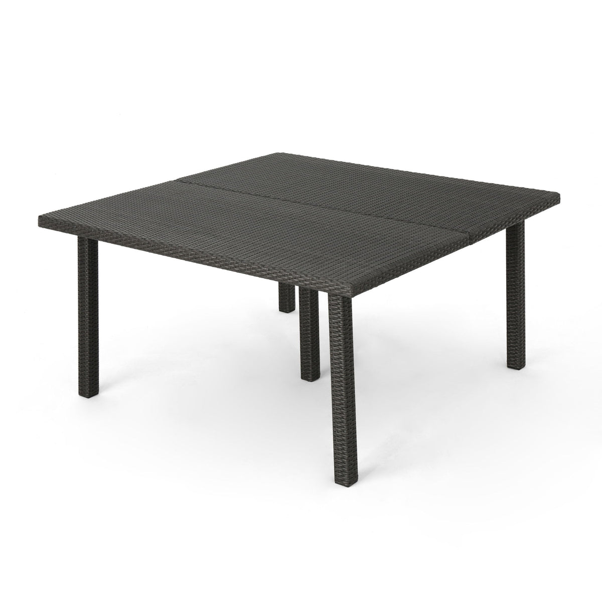 Outdoor Square Rattan Wicker Dining Table - Gray