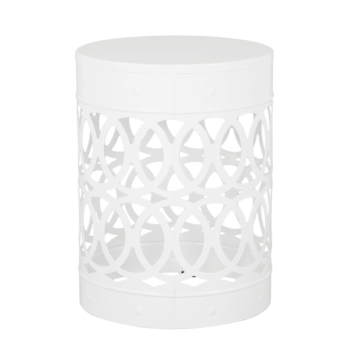 Outdoor Metal Large End Table, Modern Design