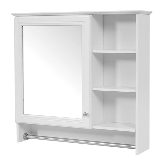 Wall Mount 2 In 1 Mirror Cabinet With Adjustable Shelf, Soft-Closing Hinges