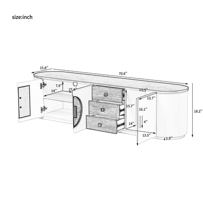 Minimalist TV Stand With 3 Drawers And 1 Shelf