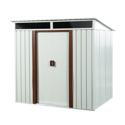 Outdoor Metal Storage Shed - White
