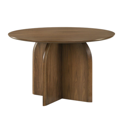 Delmon - Round Dining Table - Dark Walnut