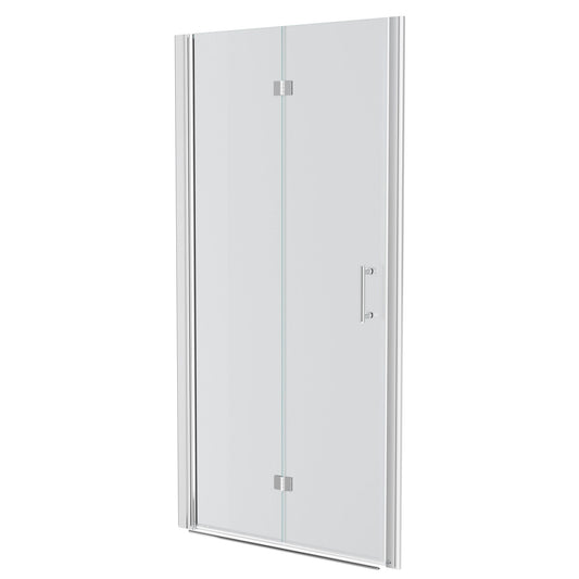 Frameless Bi Fold Shower Door With Tempered Glass - Chrome