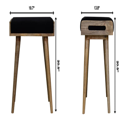 Tray Style Footstool - Black
