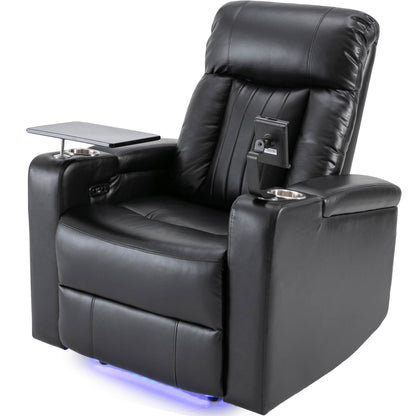 Power Recliner & Storage Arms, Cupholders, Swivel Tray Table And Cell Phone Stand