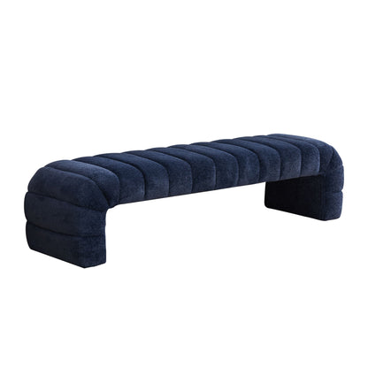 Modern Upholstered Armless Bed Bench With Channel Tufted Design