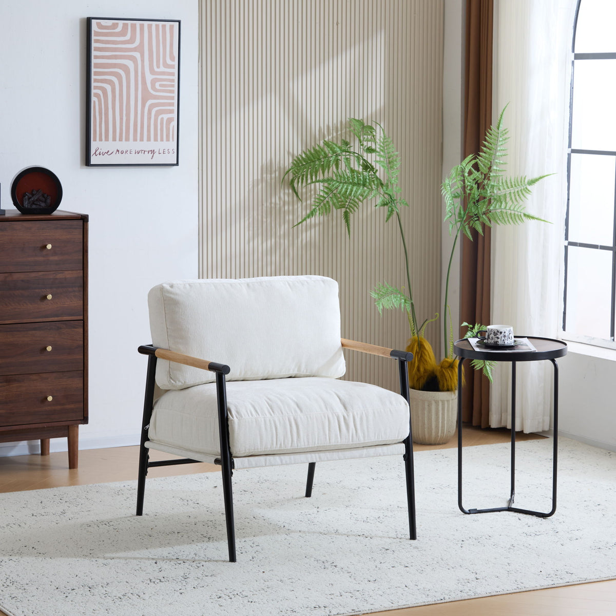 Modern Accent Chair With Cushions, Cozy Seating