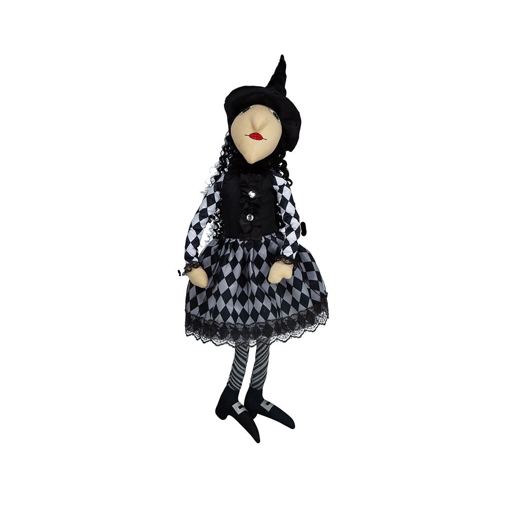 Halloween Sitting Witch Decor - Black