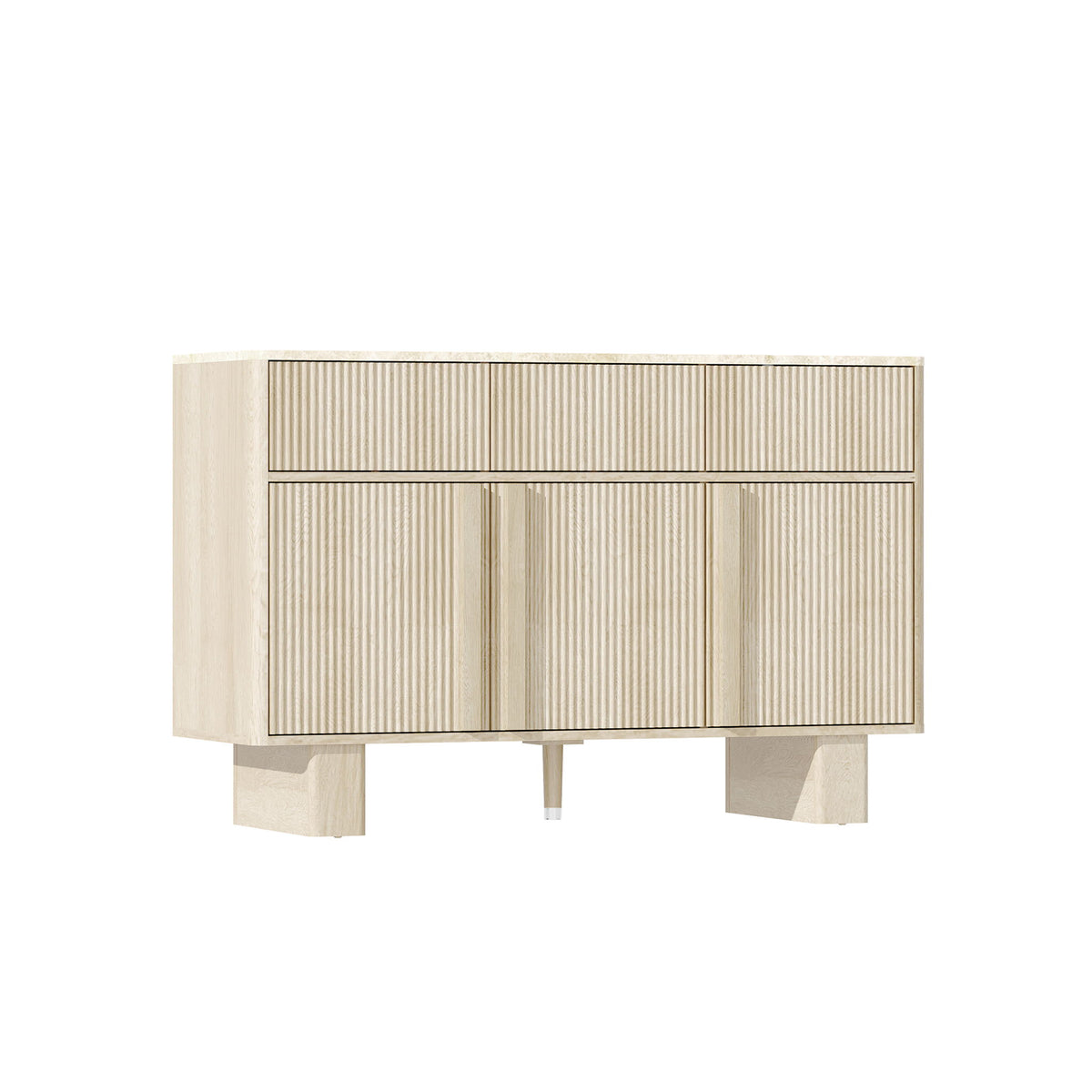 Curved Credenza, Wide Storage Cabinet For Dining Room