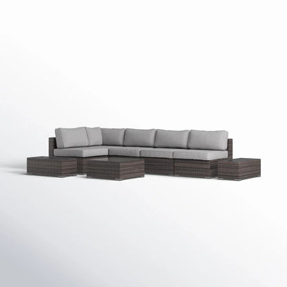 Wicker Sectional Seating Group With Cushions
