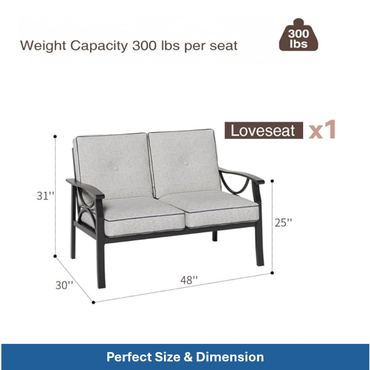 Patio Furniture Set & Coffee Table And Cushions For Backyard