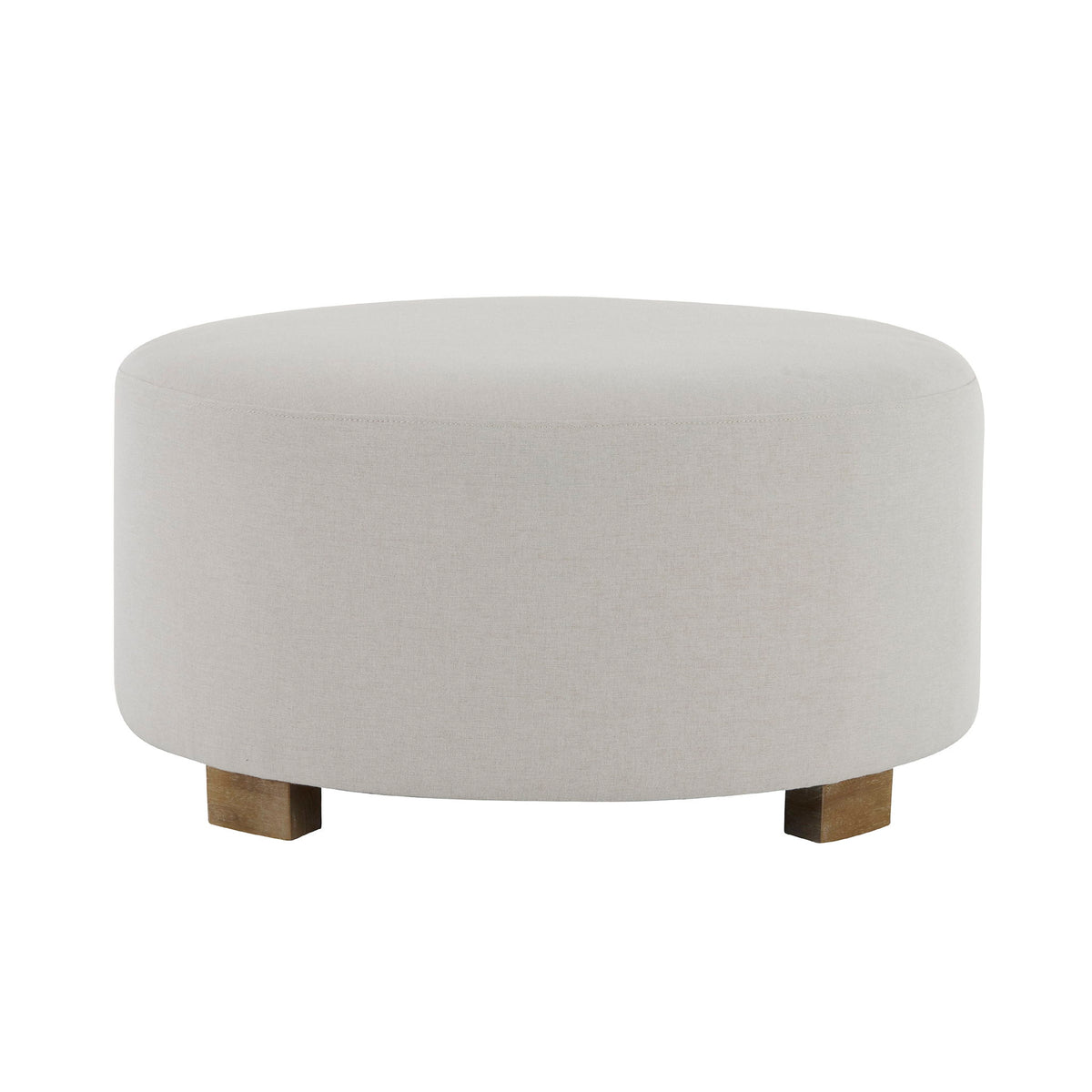 Round Ottoman, Minimalist Footstool - White