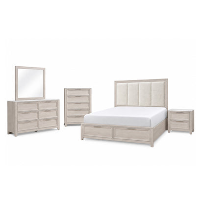 Melissa - 5 Piece Storage Bedroom Set With Padded Headboard