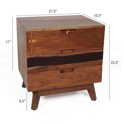 Nightstand Natural Wood - Brown