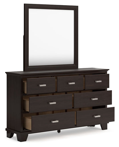 Covetown - Dresser And Mirror - Dark Brown