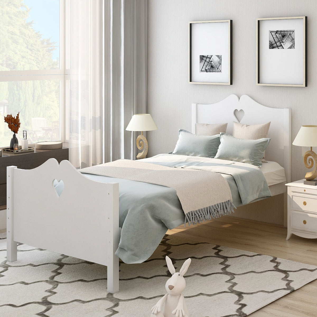 Platform Bed With Slat Support And Headboard And Footboard