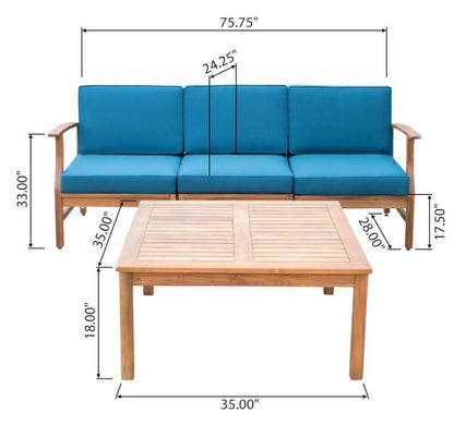 Perla - 3 Seater Sofa And Table Set