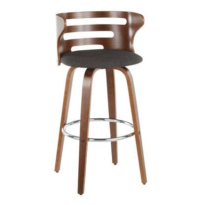 Cosini - Mid-Century Modern Barstool With Swivel (Set of 2) - Charcoal