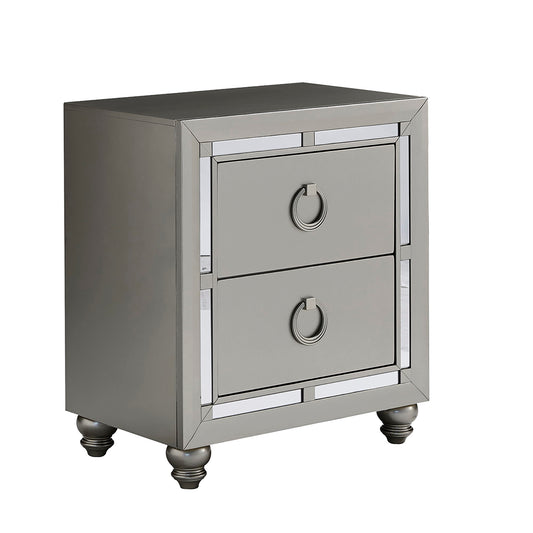 Chloe - Nightstand - Silver / Gray