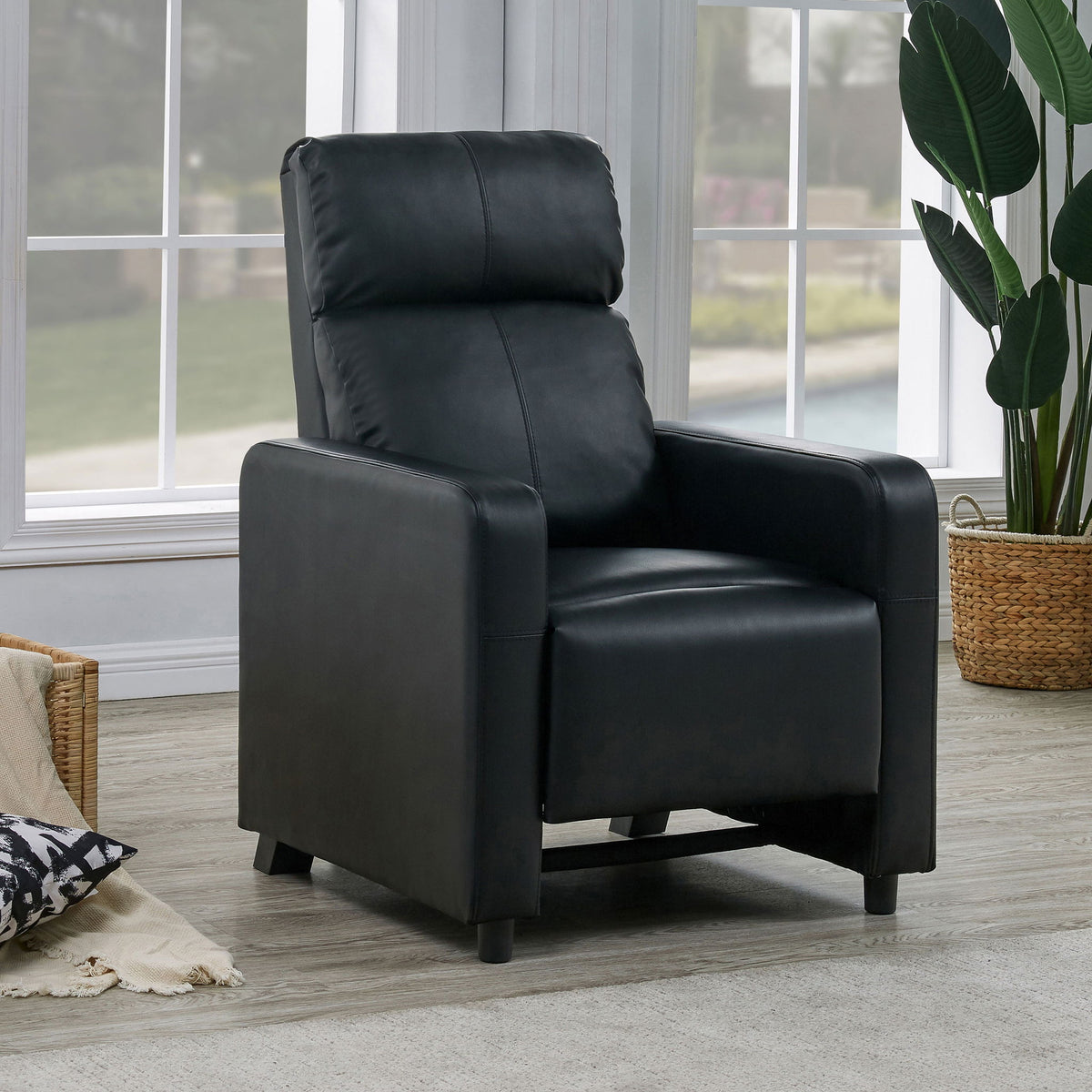 Push Back Recliner - Black