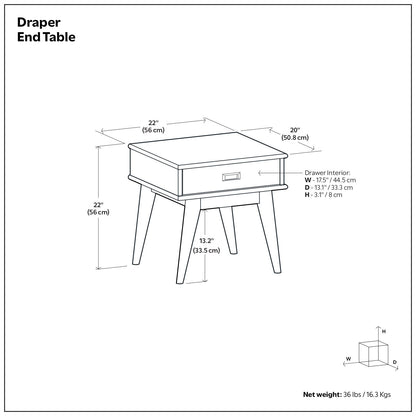 Draper - Handcrafted Mid Century End Table