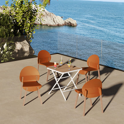 4 Piece Set Of Single Chairs With A Folding Square Table