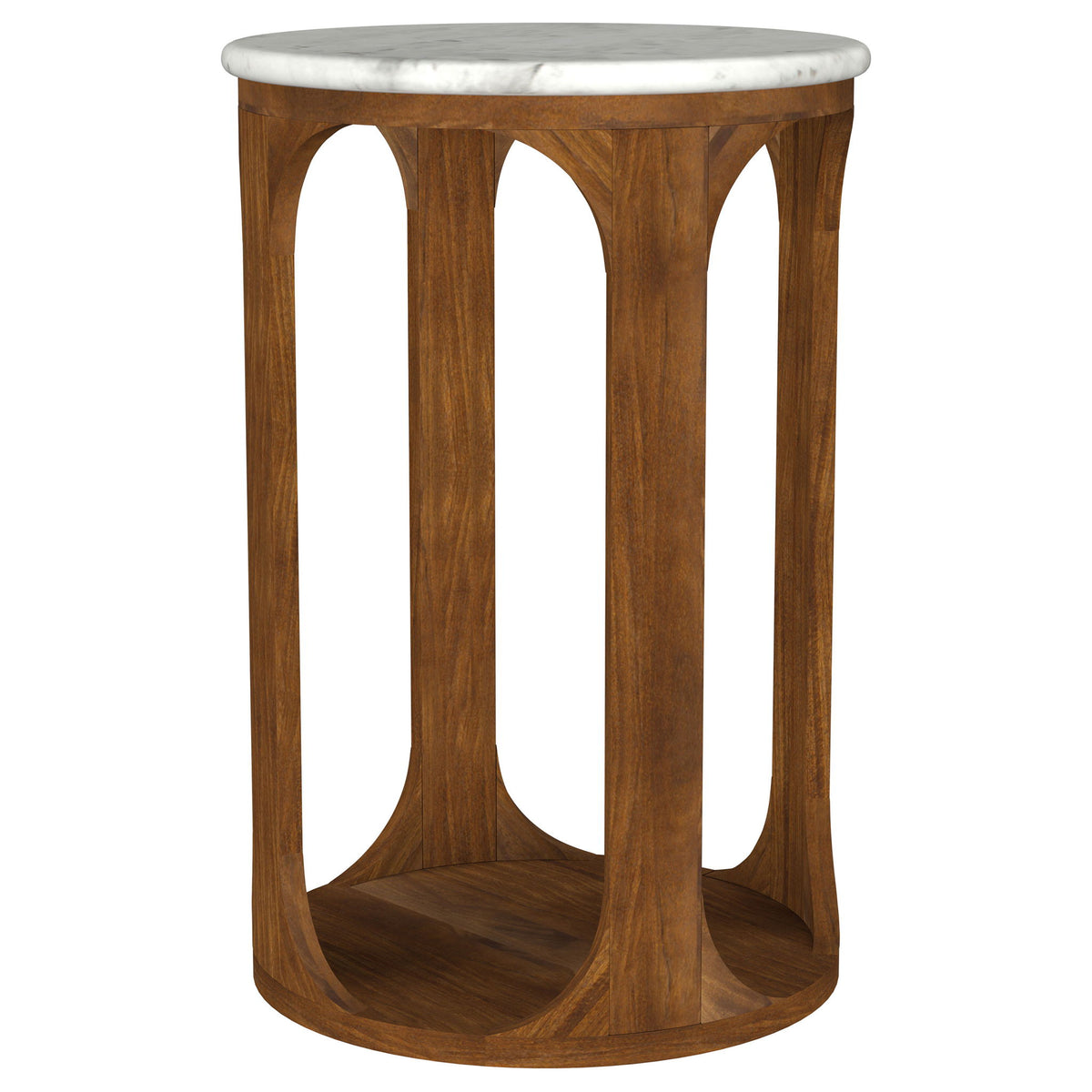 Eaton - Round Side Table - Brown / White