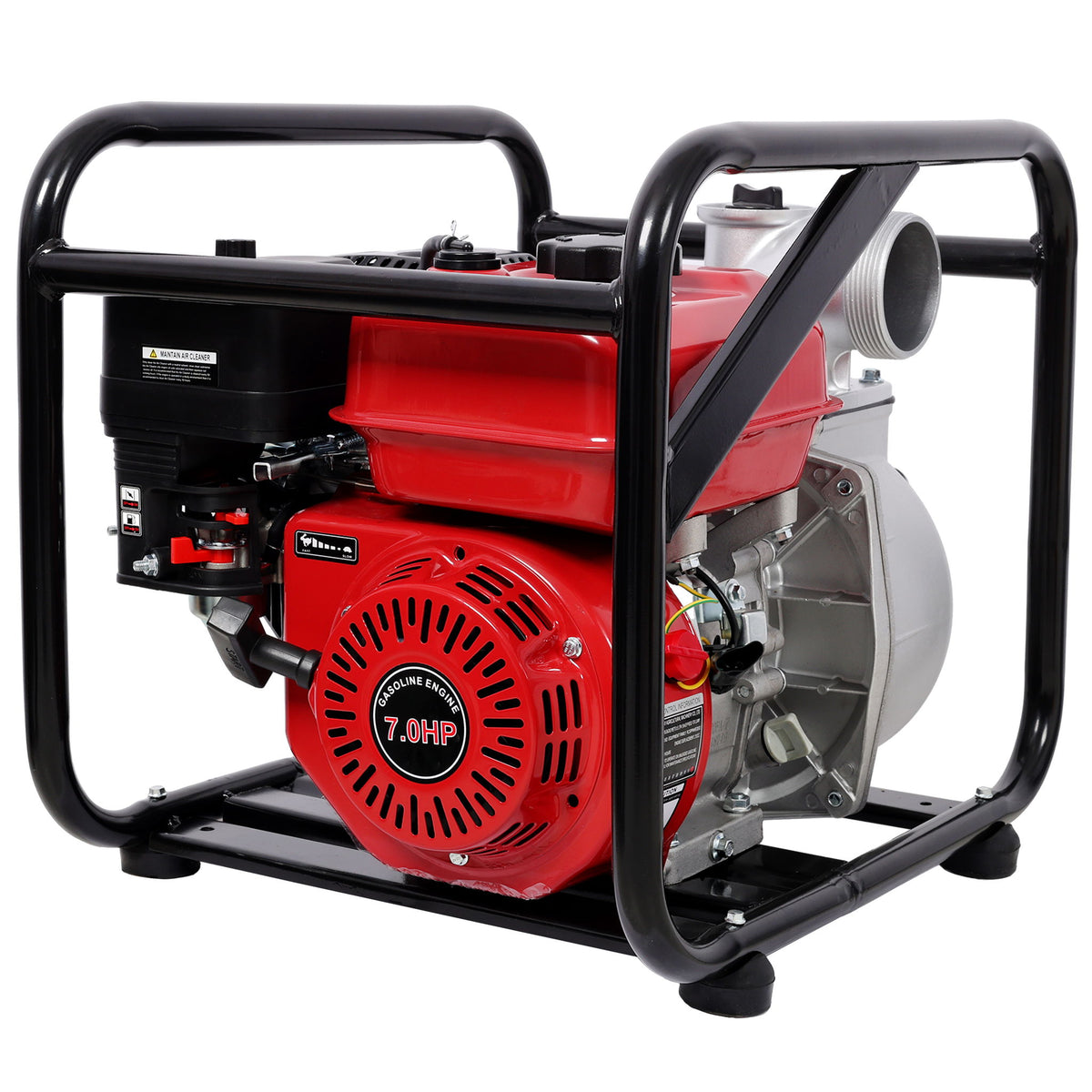 Gasoline Powered Water Pump 3" Inlet & Outlet, 264Gpm Flow, 7Hp Engine - Black / Red