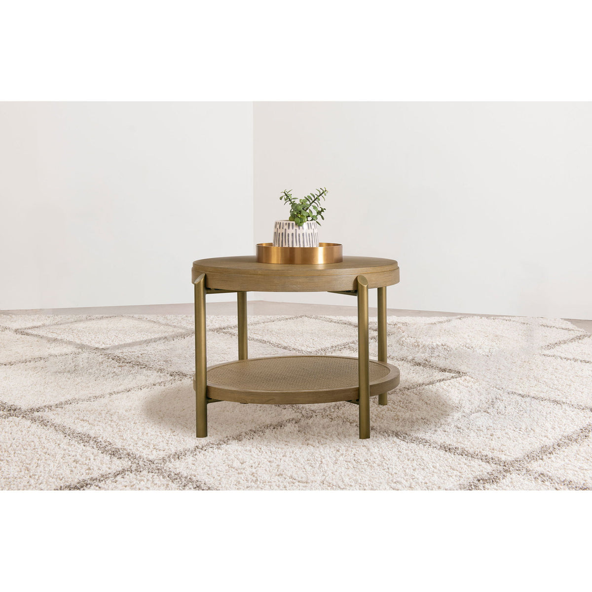Benson - Round Table With Storage Shelf